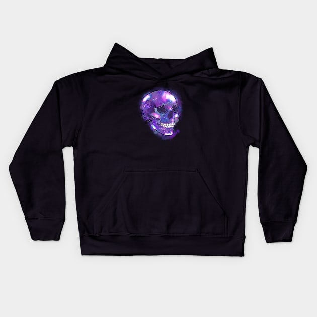 Cosmic Skull 1 Kids Hoodie by KMogenArt